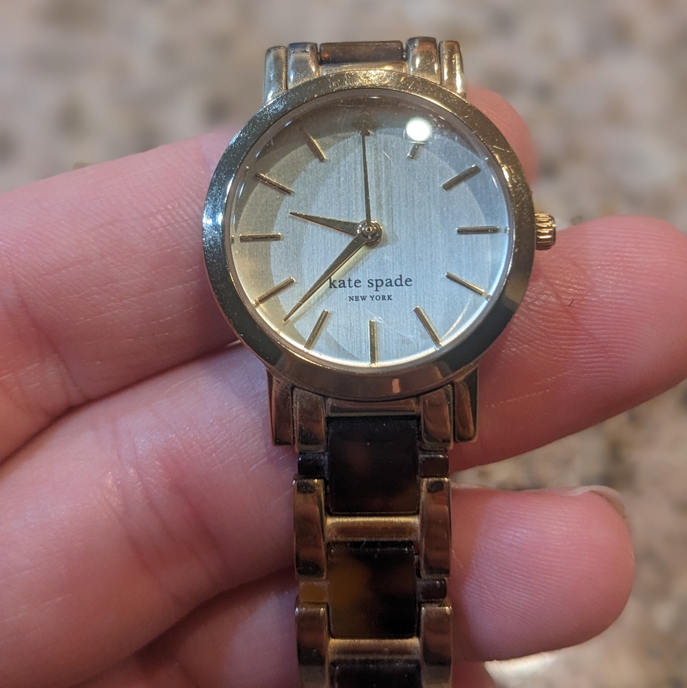 Gold & Tortoise Shell Kate Spade Watch - Picture 5 of 7